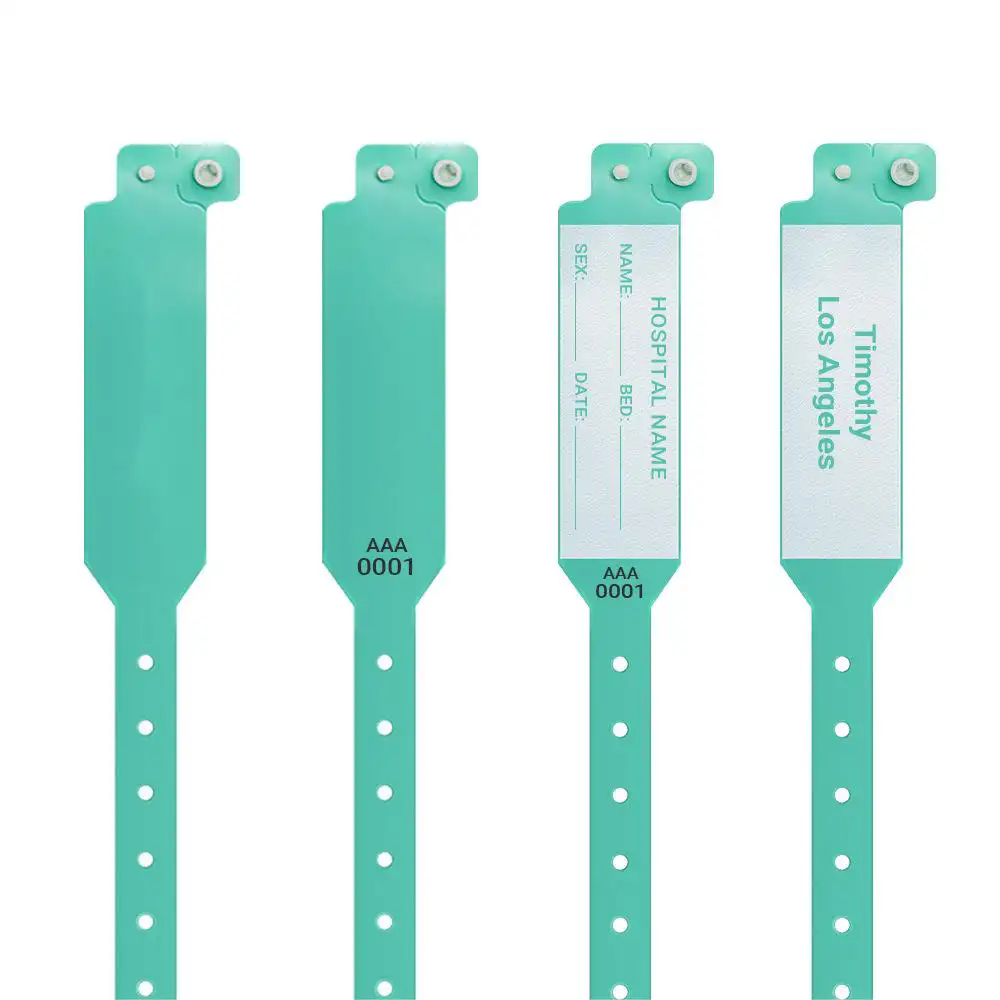 Disposable Use Soft PVC Vinyl Wristbands Patient Identification