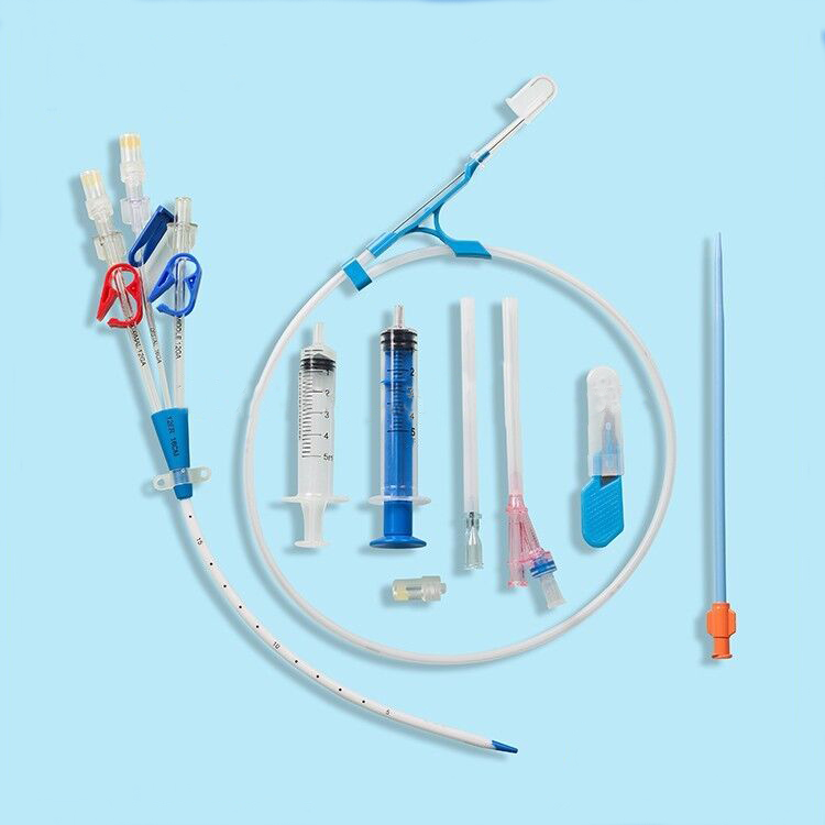 Disposable  Stainless Steel Guide Wire Triple-lumen  Hemodialysis Catheter Kits