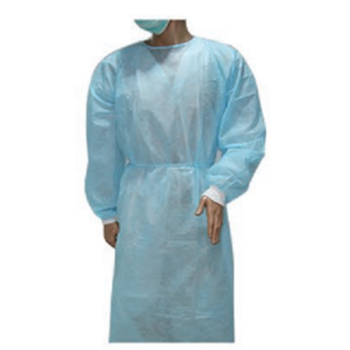Disposable fluid-repellent Polyethylene isolation gown