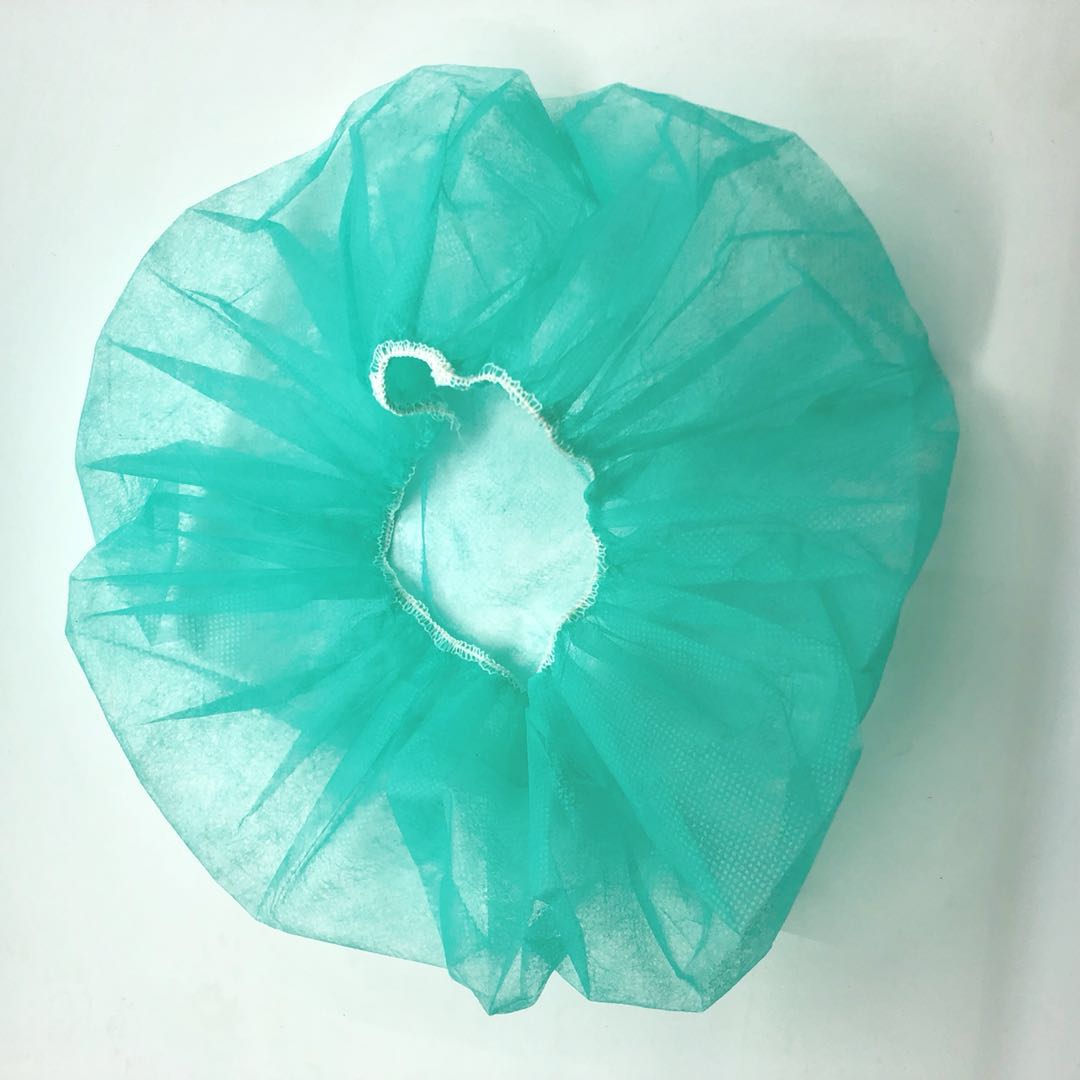 Disposable Non woven PP Bouffant Nurse Caps Green